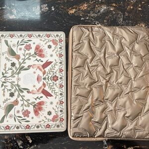 NEVER USED Quilted Star Puffer Laptop Sleeve in Metallic Champagne